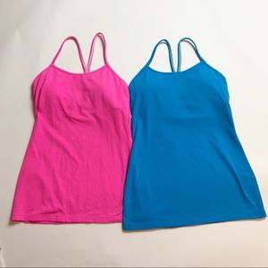 Lululemon - 2 size 6 Y Tanks in pink and blue